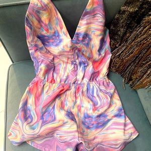 Jumper play suit Romper Tie Dye Multi color